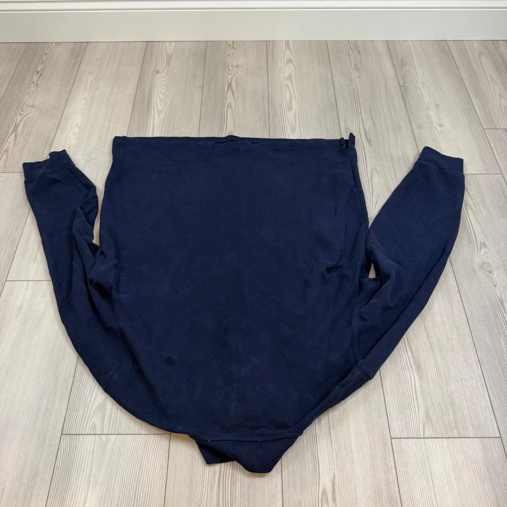 Polo Ralph Lauren Estate Rib Quarter Zip Pullover Navy Blue Mens XL